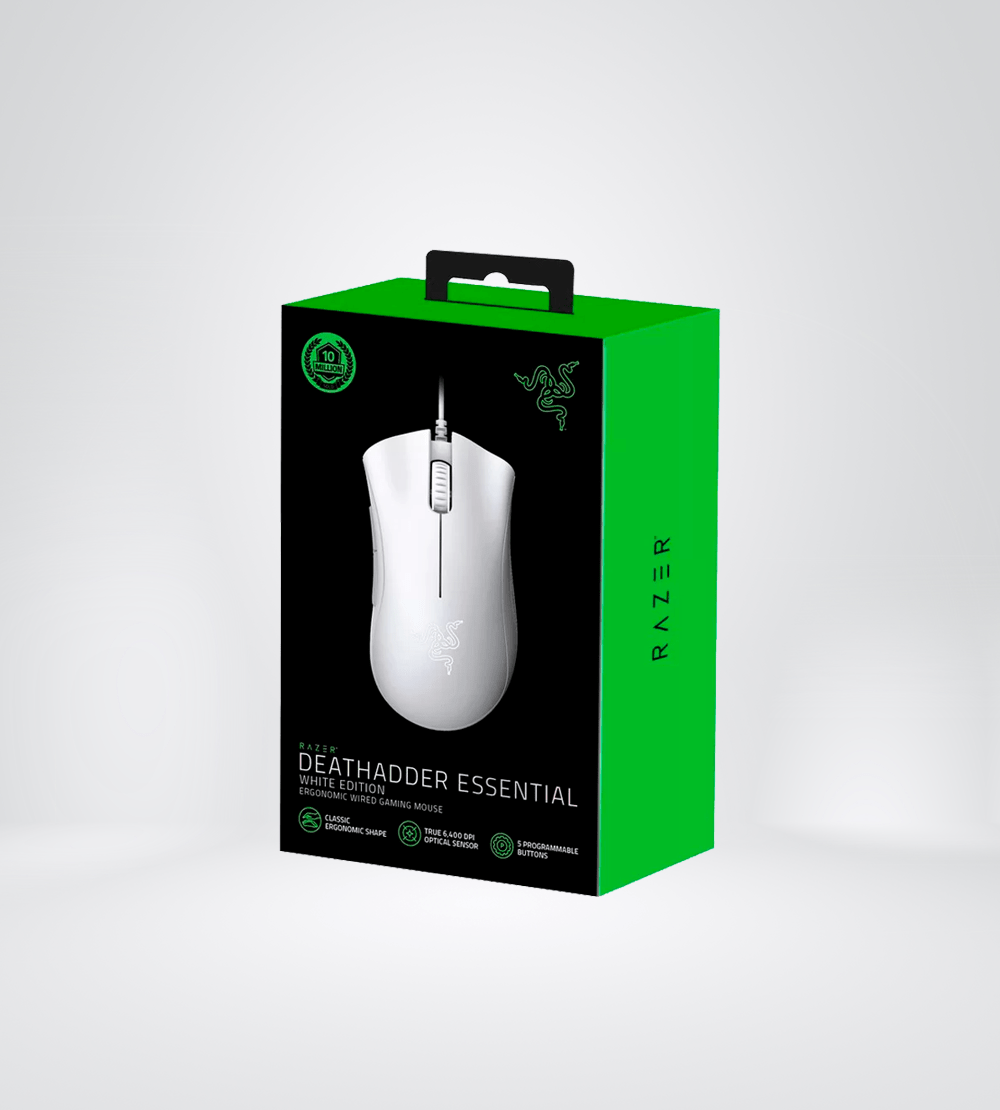 Mouse RAZER DEATHADDER ESSENTIAL 6400 DPI SWITCH MECHANICAL WHITE – TRELOGY